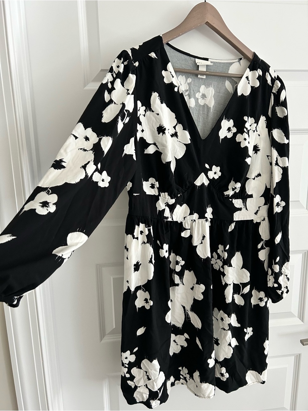 Ava and Viv Floral Dress Black White Size XXL